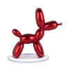 Statua lampada a led cane palloncino in resina color rosso metallizzato