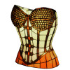 TS16139 - Sculpture et lampe de table corset jaune, orange et marron