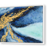 WA009WA - Tableau sur plexiglas Abstrait or et tons bleus