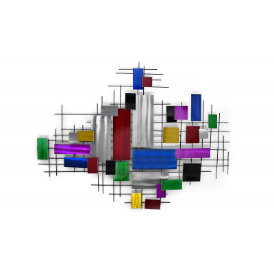 BP5031A - Composition abstraite en métal style Mondrian