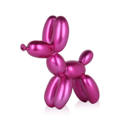 D2826EX - Perro globo pequeño rosa metalizado