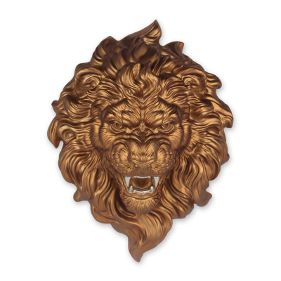 PE4937EDEH - Escultura de resina Cabeza de león bronce