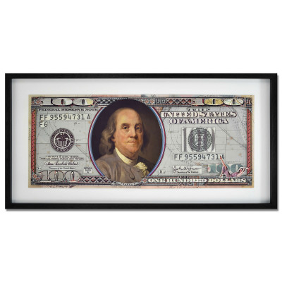 SA066A1 - Cuadro collage Billete de cien dólares 
