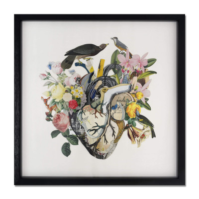SA073A1 - Cuadro collage 3D Corazón floral 