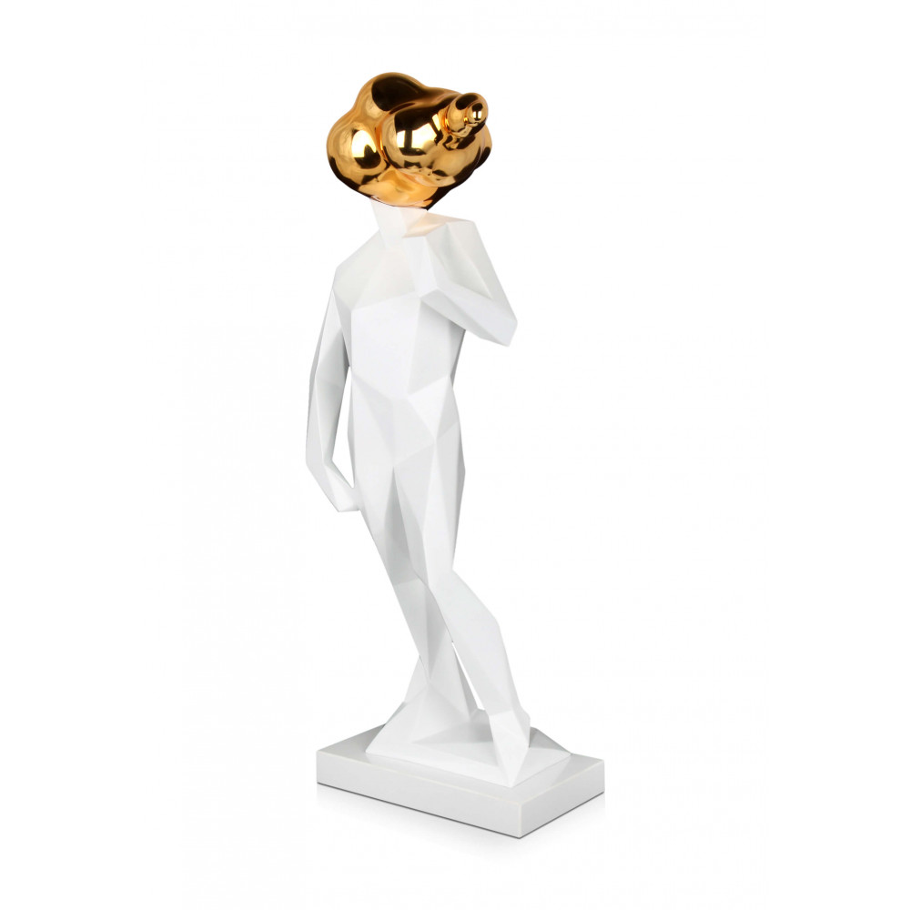 Complemento di arredo raffigurante il David realizzata in resina bianca opaca e dorata effetto specchio