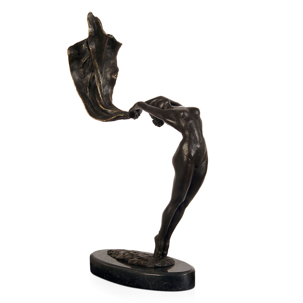 EPA227 - Estatua de bronce Bailarina con velo