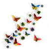 Quadro in metallo fiori e farfalle