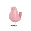 Scultura in resina di colore rosa e con finitura lucida a forma di uccellino stilizzato