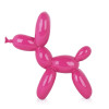 Profilo di una scultura in resina rosa laccata raffigurante un palloncino a forma di cane