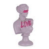 D3521X2 - Escultura de resina Busto griego con esfera rosado
