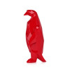 Scultura in resina Pinguino rosso sfaccettato visto di profilo