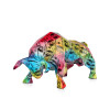 D5126W1A - Escultura de resina Toro tallado multicolor