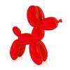 Scultura in resina raffigurante un palloncino in resina rossa laccata a forma di cane