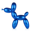 Composizione artigianale rappresentante palloncino a forma di cagnolino con rivestimento blu metallizzato
