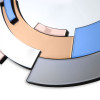 HM030A8080 - Espejo de pared redondo abstracto con bandas circulares