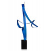 MS001A - Escultura de metal Composición de bandas azul