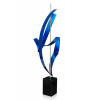 MS001A - Escultura de metal Composición de bandas azul