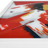 WA002WA - Cuadro abstracto sobre plexiglás rojo, blanco y negro