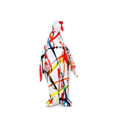 D3515PZ1 - Pingüino tallado multicolor