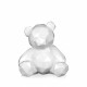 D2019PW - Facettierter kleiner Teddybär weiß