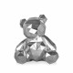 D3028RS - Facettierter silberner Teddybär mit Spiegeleffekt