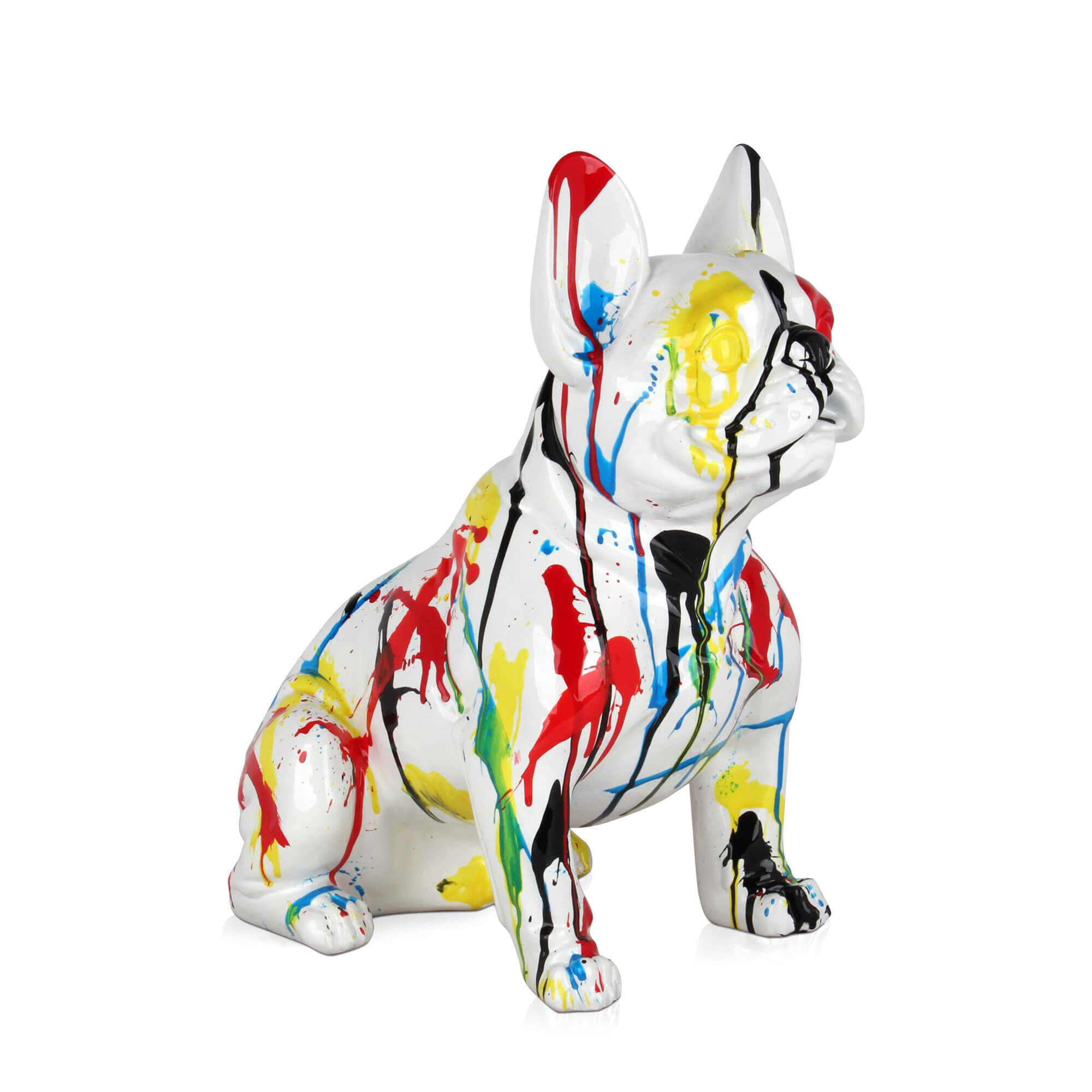 Skulptur Harz Sitzende französische Bulldogge