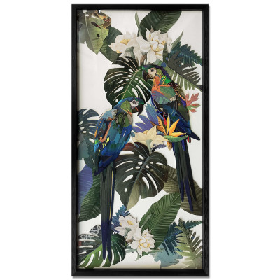SA031A1 - Collage - Bild Papageien im Dschungel 2