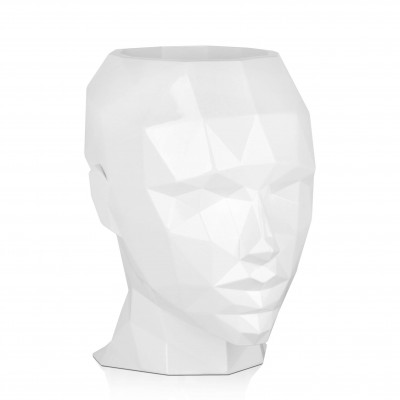 VPE3632PW - Facettierter Frauenkopf Vase