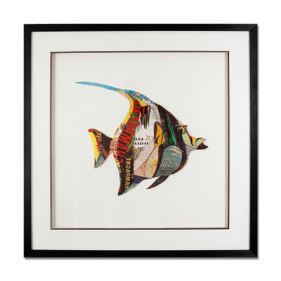 SA008A1 - Collagegemälde Tropischer Fisch 2