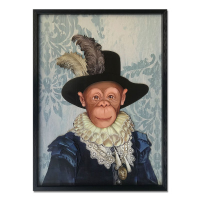 SA029A1 - Porträt eines Affen im einem historischen Reiteranzug