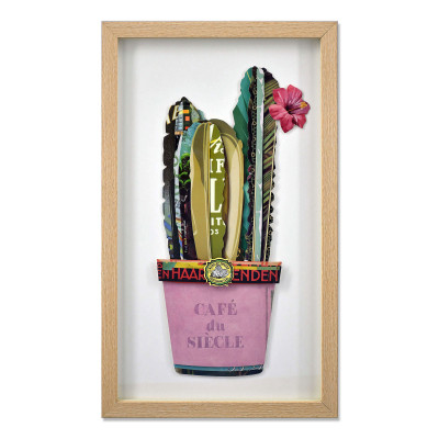 SA061A1 - Collage - Bild Kaktus in der Vase 