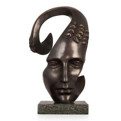 SA476 - Bronze - Skulptur Surrealistischer Kopf