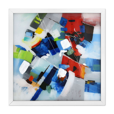WA004WA - Abstrakte Malerei auf Plexiglas mehrfarbig