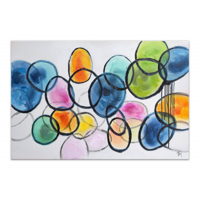 WF001X1 - Abstraktes Gemälde farbige Kreise