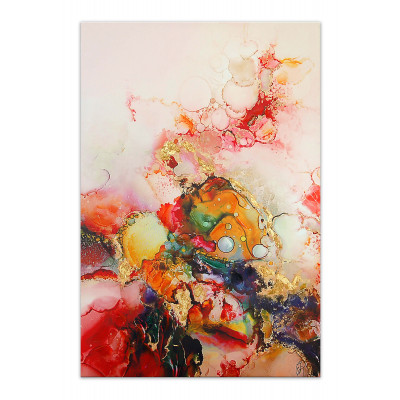 WF021X1 - Abstraktes Gemälde water color bubbles