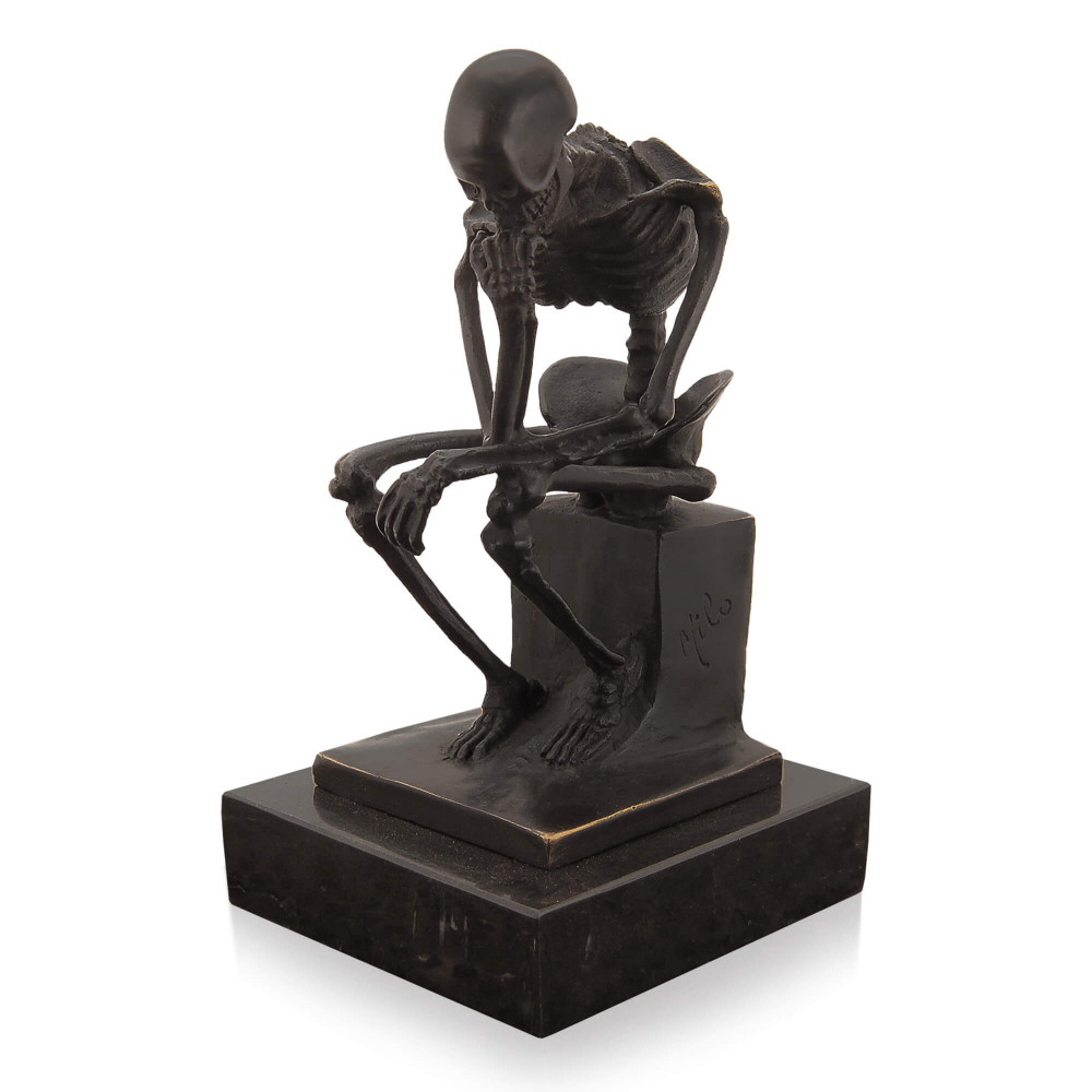EP998 - Bronzestatue Skelett des Denkers