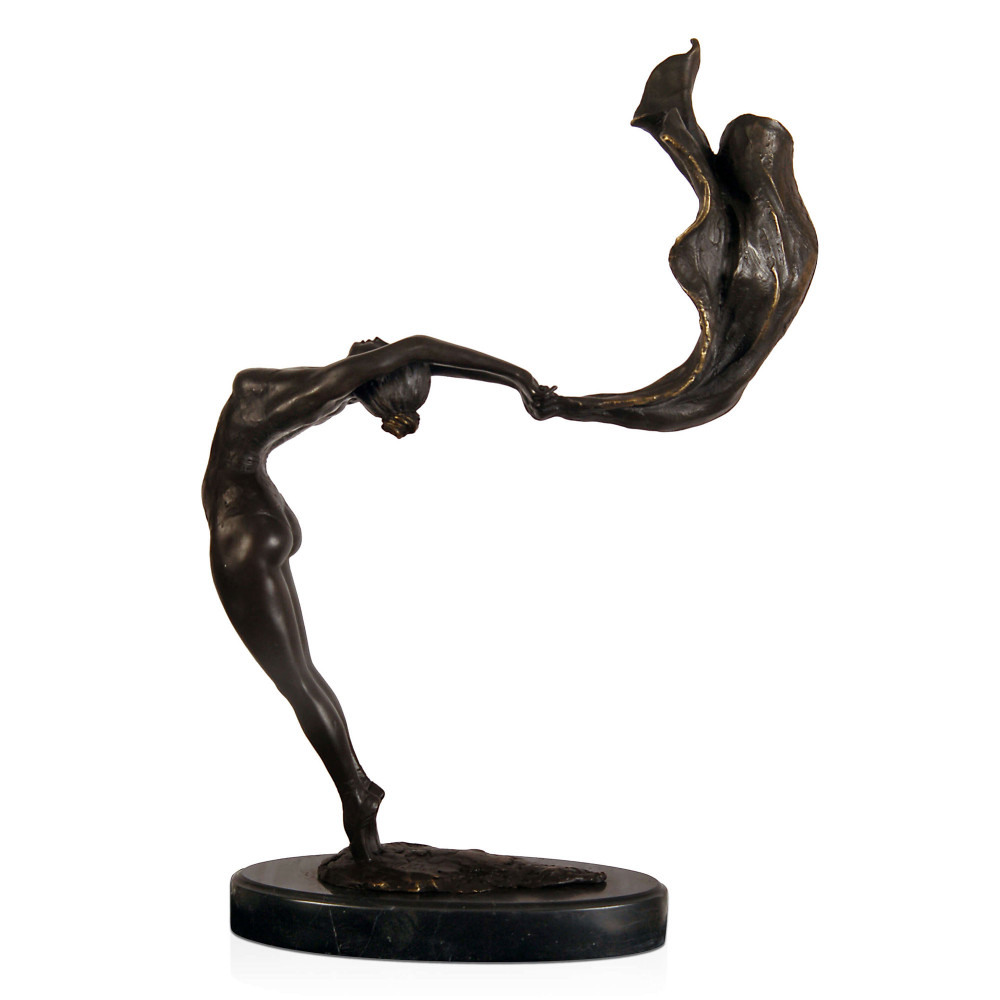 EPA227 - Bronzestatue Tänzerin mit Schleier