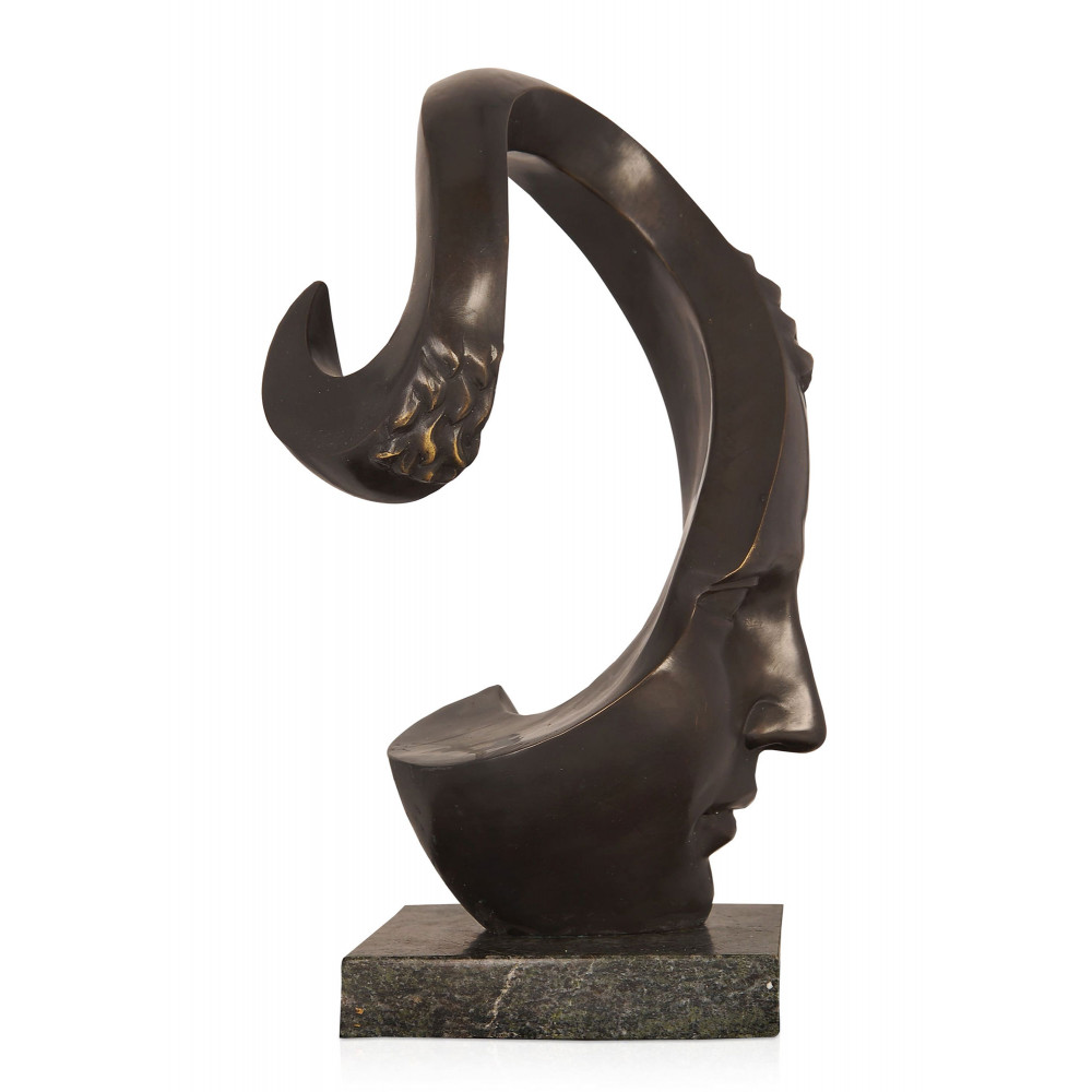 SA476 - Bronze - Skulptur Surrealistischer Kopf