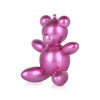 Scultura moderna ispirata a palloncino modellato a forma di orsetto in colore rosa metallizzato