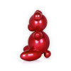 Vista posteriore di statuetta rosso metallizzato raffigurante palloncino a forma di orsetto