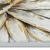 Particolare di quadro materico su telaio estetico con soggetto fiori banchi con margini color oro