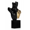 Profilo statua in resina con soggetto busto d'uomo con metà armatura di colore oro