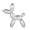 Statuetta moderna ispirata ad un palloncino ad elio modellato a forma di cane con finitura argentata