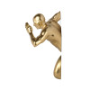 Profilo di una statuetta in resina da muro con rivestimento metallizzato color oro raffigurante un uomo che corre