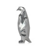 Scultura in resina Pinguino argento sfaccettato punto di vista posteriore