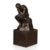 Scultura in bronzo artigianale ispirata al Pensatore di Rodin