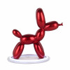 Statua lampada a led cane palloncino in resina color rosso metallizzato