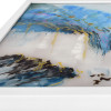 WA005WA - Abstraktes Gemälde auf Plexiglas hellblau, gold und grau