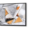 WA008BA - Gemälde auf Plexiglas Dreiecke in Grau - und Goldtönen