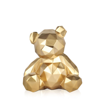 D2019EG - Facettierter kleiner Teddybär goldfarben